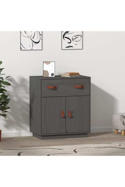 Concept Servantă, gri, 65,5x40x75 cm, lemn masiv de pin