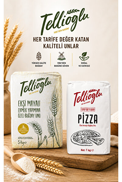 tellioğlu 5 Kg Ekşi Mayalı Un/1 Kg Pizza Unu 2 Li Set