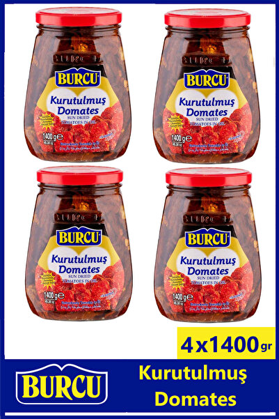 BURCU Güneşte Kurutulmuş Domates Cam Kavanoz 1400 gr x 4 Adet