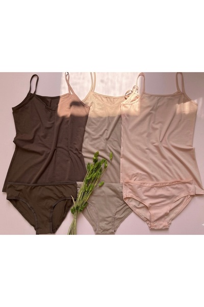 VELOURE Women's Undershirt-Panties Set Cotton Nightgown, 3 Undershirts 3 Pant...