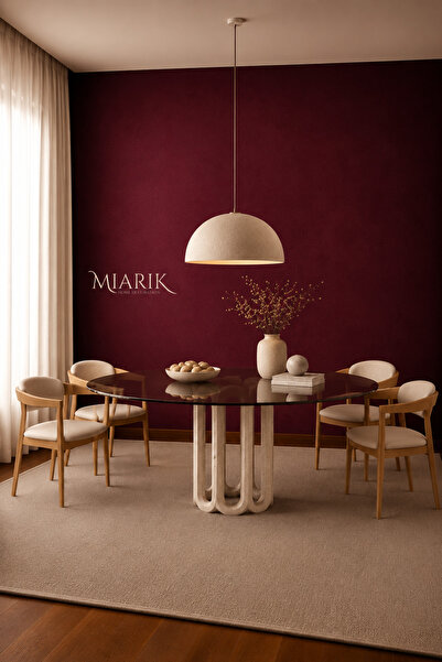 MIARIK DESIGN Martina-Traverten Mermer Yemek Masası
