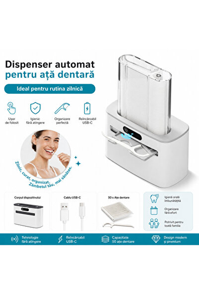 Onlinecom Storetail Offers Dispenser automat pentru ață dentară cu senzor int...