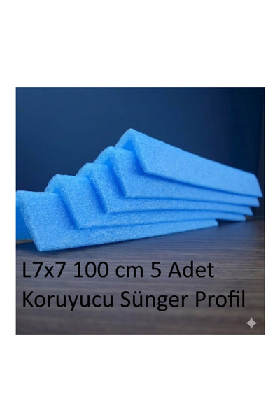 YGTAMBALAJ L7x7 Mavi 100 Cm 5 Adet Koruyucu Sünger Profil, Polietilen Köşe Ko...