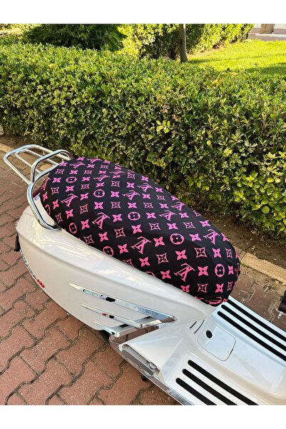 CEBECİOTO Black Pink Patterned Combed Cotton Motorcycle Cover - Compatible wi...