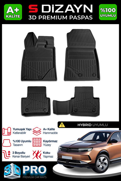 S Dizayn S-Dizayn Opel Grandland X Hybrid 3D Pro Havuzlu Paspas 2025 Üzeri A+...