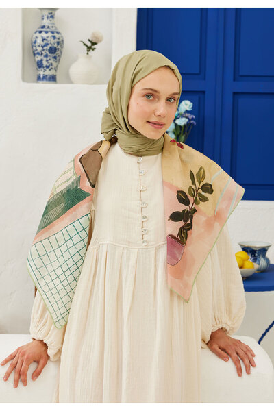 Freshscarfs İnce Pamuk Vual Şal Ihlamur
