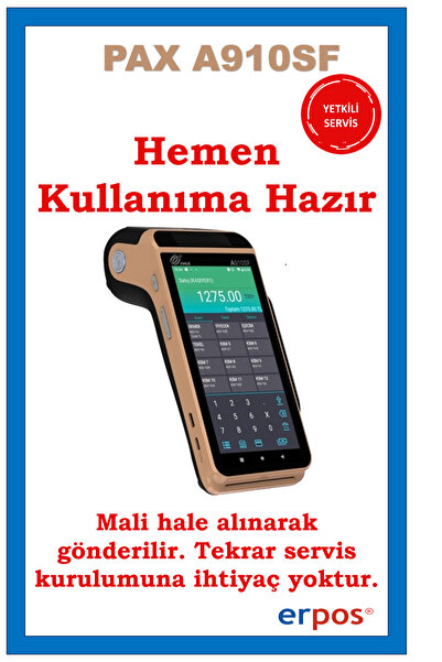 PAX A910SF Android YazarkasaPOS + 910sf İletişim Şarj Ünitesi