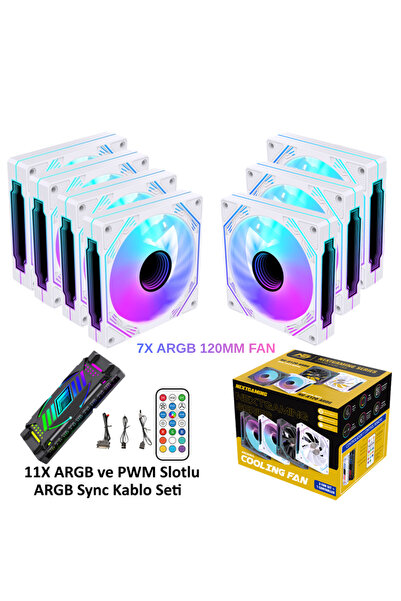 Next Gaming NG-A120W 7 Adet Infinity Mirror ARGB PWM Kasa Fanı 11X ARGB PWM S...