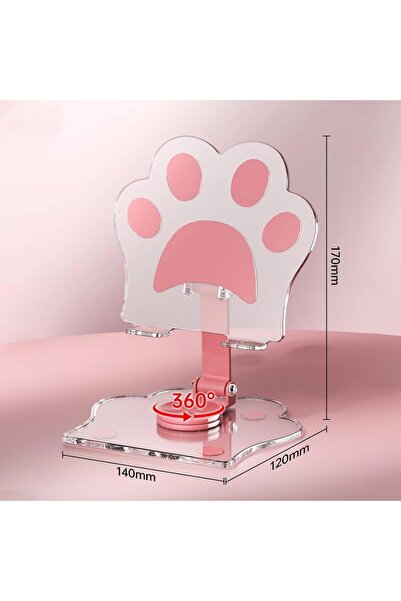 Arabest Cute Cat Paw Phone Stand, Foldable Aluminum Holder for Desk, Office D...