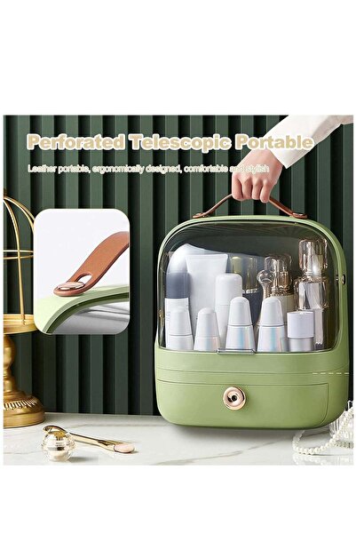 Arabest 5-in-1 Makeup Organizer Box, Large Capacity Skincare Storage Waterpro...