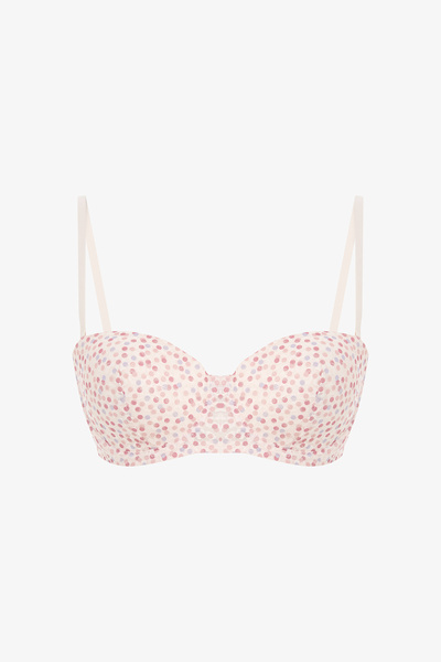 Penti Açık Pembe Bloom Desenli Lace Dantel Balenli Sütyen