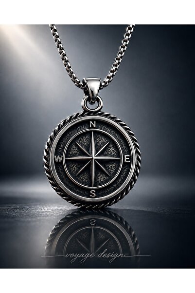 voyageaccessory Vintage Anthracite Color Stainless Steel North Star, Compass ...