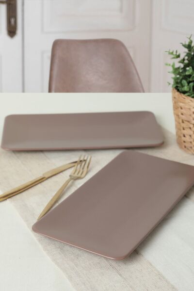 Keramika Mat Light Taupe Siera Farfurie Barca 33 Cm 2 Bucati