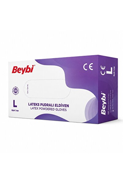 Beybi Lateks Pudralı Eldiven Large 100'lü