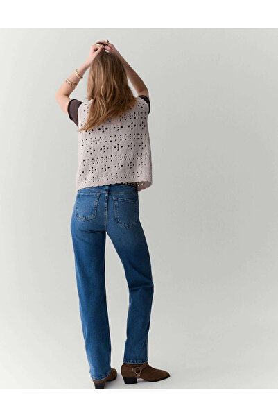 Marks & Spencer Mid Rise Düz Kesim Grazer Jean Pantolon
