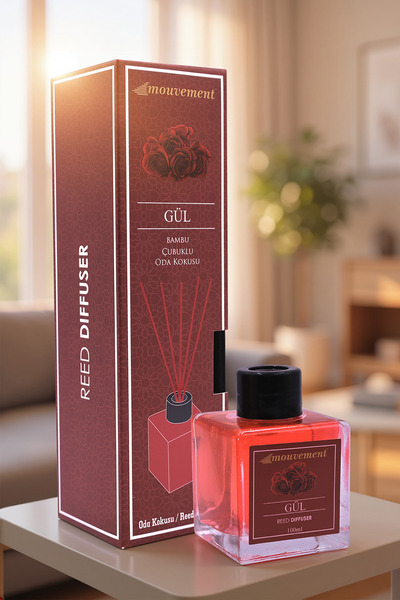 MOUVEMENT Gül Kokusu 100 ml Bambu Çubuklu Oda Kokusu – Klasik ve Romantik Bir Ferahlık