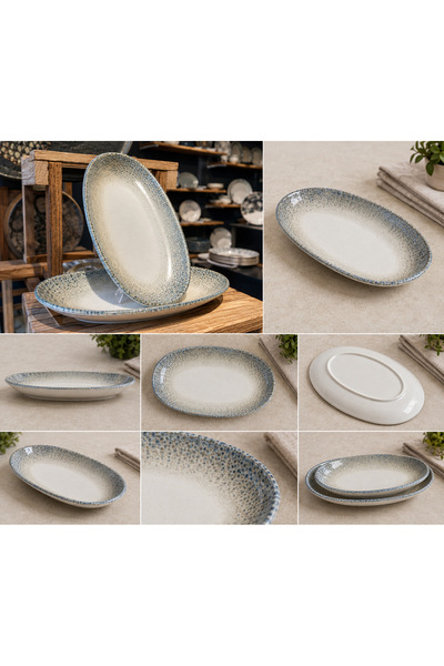 Bonna Porselen Sway Gourmet Oval Kayık Plate 19*11 cm S-Mt-Swygrm19Oky (Set o...