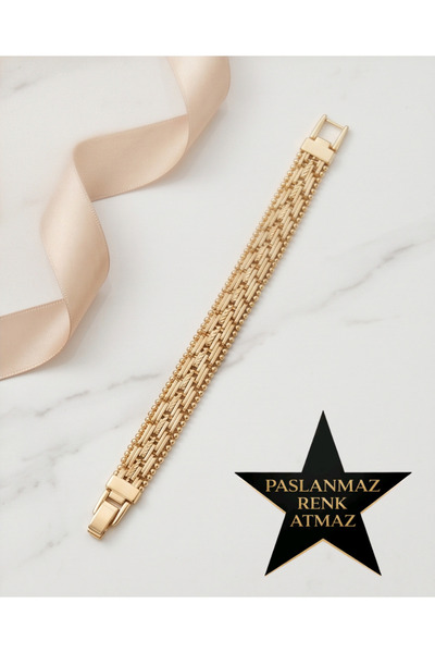 XUPING JEWELRY Xuping 14K Altın Renginde Hasır Kadın Bileklik 19 cm