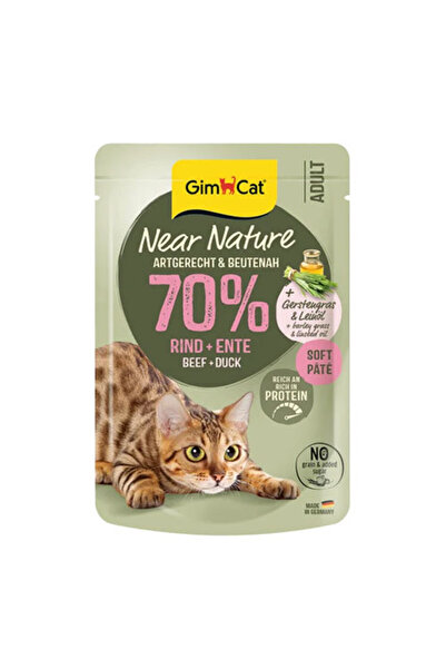 Gimcat Near Nature Ezme Sığır Etli ve Ördekli Pouch Yetişkin Kedi Konservesi ...