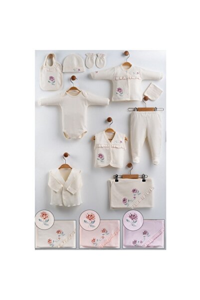 ZEYNUKO KIZ BEBEK %100 GÜL KANAVİÇELİ 10'LU YENİDOĞAN HASTANE ÇIKIŞI ZIBIN SE...