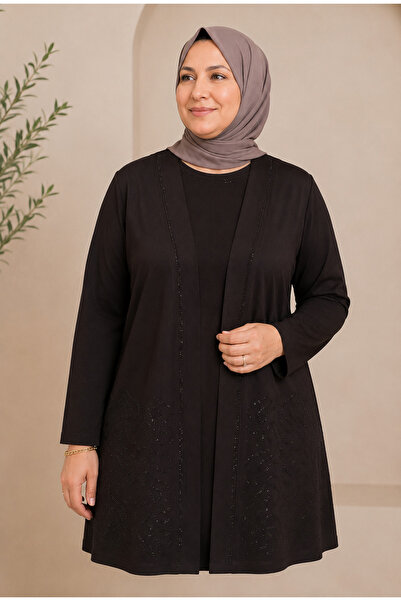 Giyinen Mağazaları Maide Plus Size Stylish Stone Embroidered Mother's Combed ...