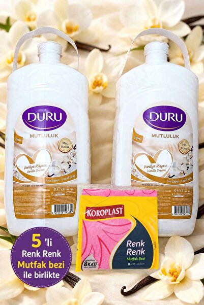 Duru Mutluluk Serisi Vanilya Özlü Sıvı Sabun 2 Adet x 3 Litre (Koroplast Renk...
