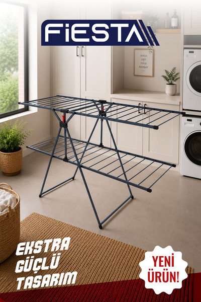 Fiesta Fs-222 Linadry Kırılmaz Zırhlı EXTRA KALIN BORULU Çamaşır Kurutma Askısı