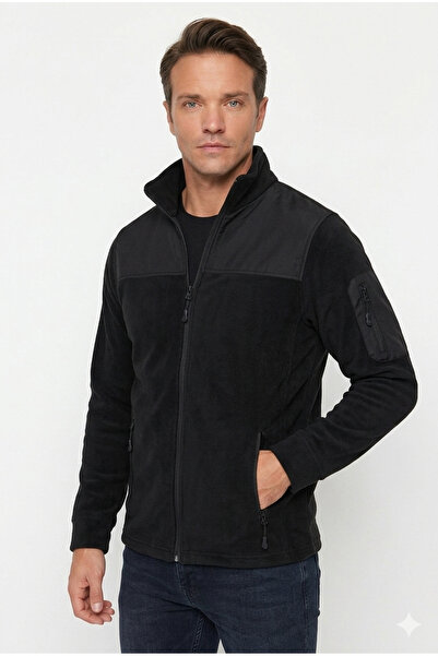 PandaForma Black Unisex Soft Shell Fleece with Pockets