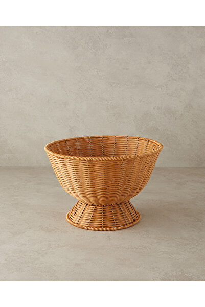 English Home Victoria Plastik Rattan Sunumluk Kahverengi