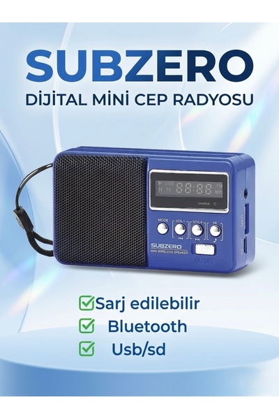 Subzero mini nostalji cep radyosu TWS-FM USB Bluetooth kutusu