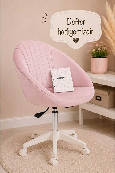 MARKAELZ İstiridye Beyaz Ayaklı Çalışma Sandalyesi