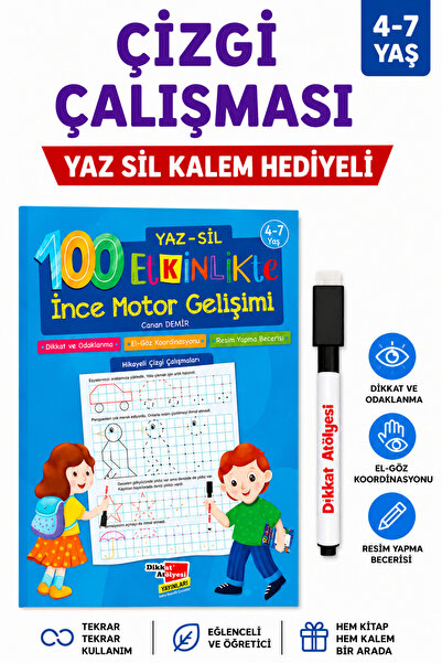 Dikkat Atölyesi Yayınları 100 Etkinlikte Ince Motor Gelişimi (hikaye Anlatımlı)
