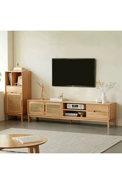 WoodenDecoration01 Evinna Masif Ahşap TV Ünitesi