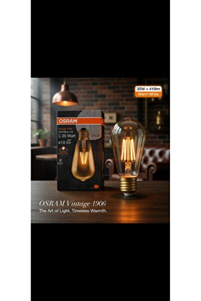 Osram 4w (37w) 4 Flamanlı Armut Rustik Led Ampul Sarı Işık