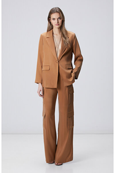 Network N-Green Camel Kargo Cepli Cupro Pantolon
