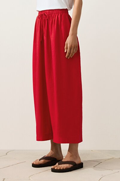 Oysho 100% linen crop balloon trousers