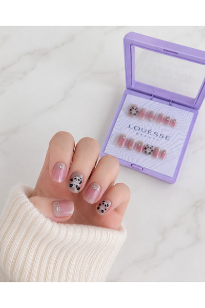 Louesse Beauty LOUÉSSE BEAUTY Panda Pink Art Takma Tırnak Seti