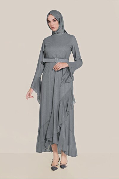 Alvina Trumpet Sleeve Belt Dress 40773