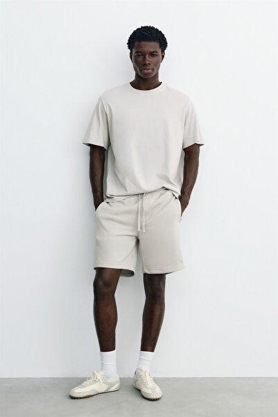 Pull & Bear Lastikli belli jogger bermuda şort