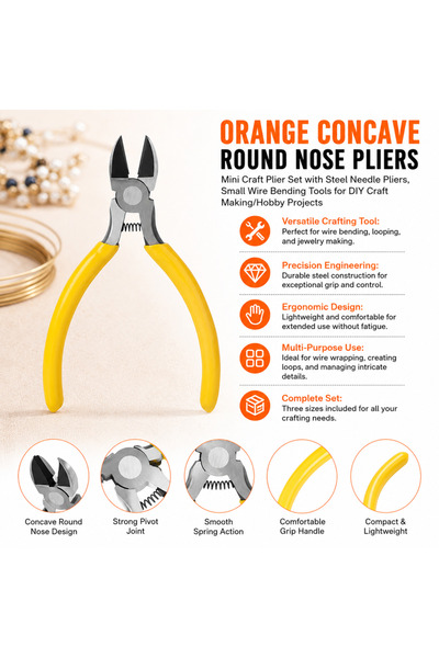 Choice Yellow 1pcs mini 5-In Ultra Sharp Wire Cutters,Small Diagonal Cutters ...