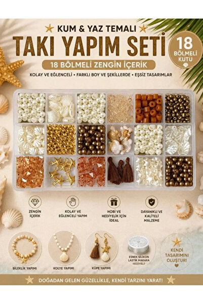 By MO Accessories Kum ve Yaz Temalı Renklerde | Takı Yapım Hobi Seti | Boncuk...