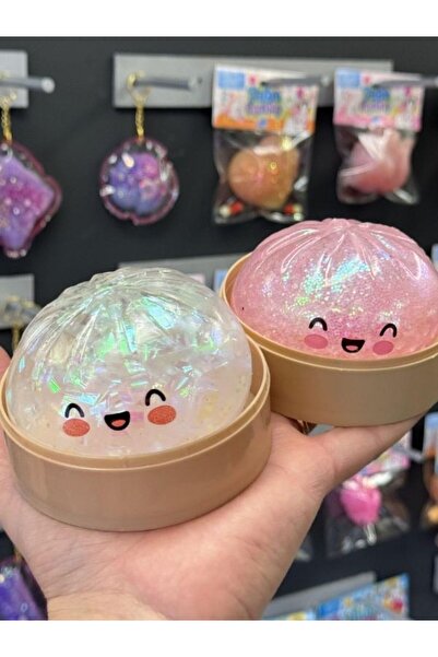 HEDİYEVİM Simli Çin Mantısı Squishy Glitter Dumpling Squishy Sürpriz Renk