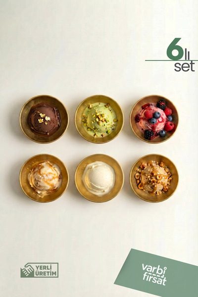 Varbifırsat 6’lı Gold Metal Çerezlik Seti – Şık Sunum Kaseleri, Atıştırmalık,...