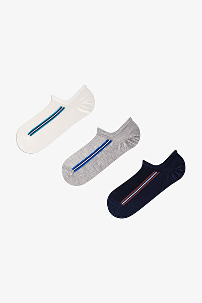Penti Erkek Renkli Line Track 3'lü Sneaker Çorabı