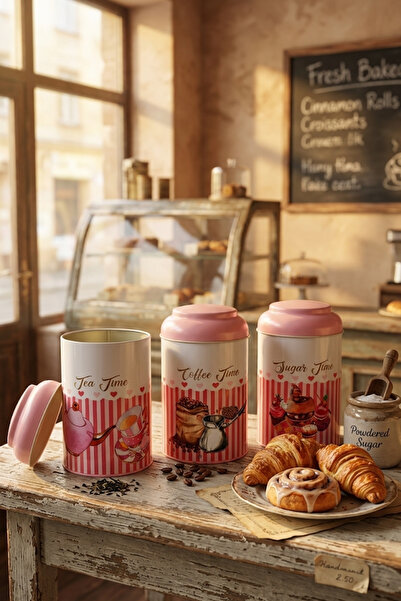 EVLE Silindir Saklama Kabı Ø105 3 lü Set, Sprinkles Set