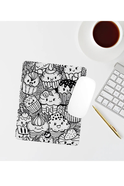 Özer Store Doodle Drawing Ορθογώνιο Mouse Pad με Στήριγμα Καρπού Μαξιλαράκι γ...