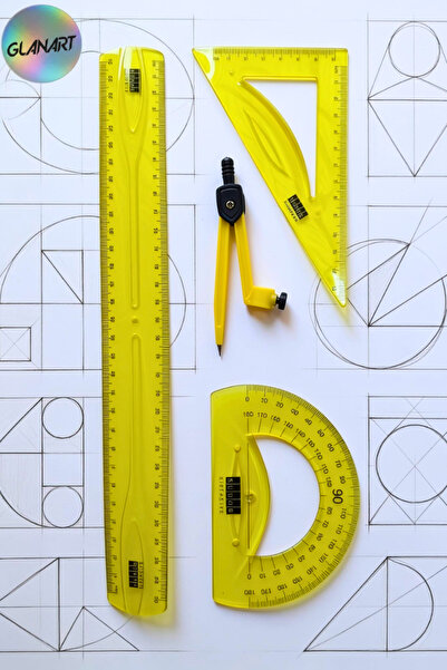Glanart 30 cm Elastično set nerazbitnih ravnala, set od 4 delova (RAVNALA, KU...