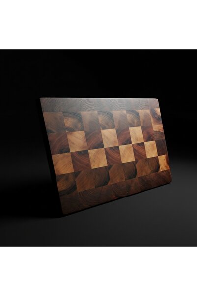 Rallad Kesme Tahtası Ceviz End-Grain 50x40x2.5 cm XLarge Salata-Et Sunum Tahtası