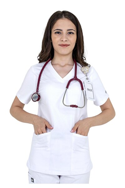 Prof . Bluză medicală Peace Scrubs – cu decolteu în V, 3 buzunare și material...