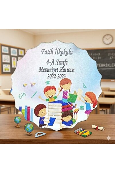 Hayaller Dükkanı 30 Adet Mezunlar Baskılı İlk Okul Ahşap Magnet Mezuniyet Hat...